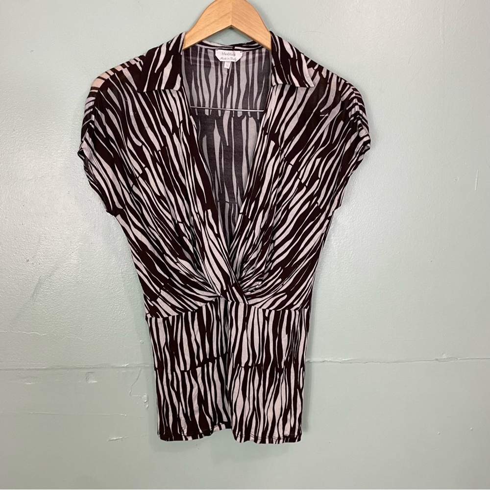 Max Mara‎ Zebra Print Blouse Y2K Size Large